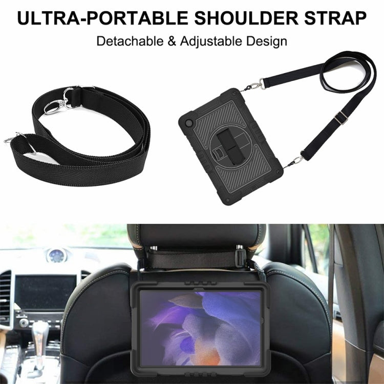 Samsung Galaxy Tab A9+ 360 Degree Rotation Silicone Case showcasing its durable design and stand functionality.